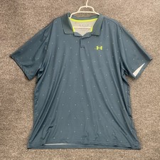 Under Armour Golf The Performance Polo Shirt Men  s Sz 2XL Blue Short Sleeve