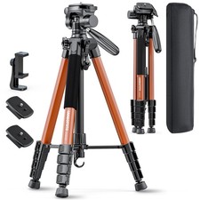 74" Tripod Camera Tripods Stand Heavy Duty Portable Laser Level Spotting Scope