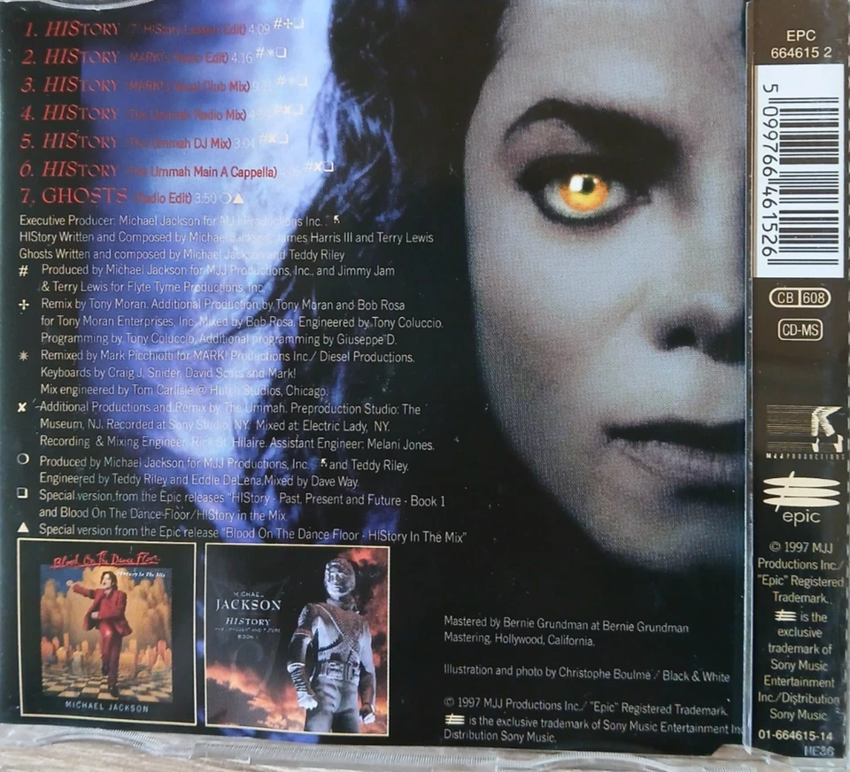 MICHAEL JACKSON - HISTORY/GHOSTS - Maxi-CD / MJJJ Epic 1997, EPC 664615 2 - Bild 2 von 3