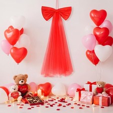 Giant Red Ribbon Bow Wall Hanging Decor Wrapping Birthday Wedding 1 PCS