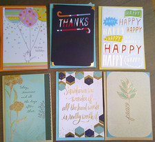 6 NEW Assorted HALLMARK greeting cards BIRTHDAY THANKS CONGRATS CARING THOUGHTS
