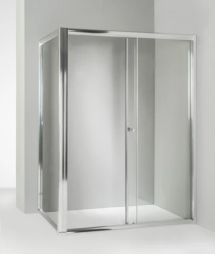 Angle shower box fixed door sliding door 65x145 cm clear - Picture 3 of 5