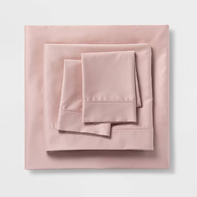 Threshold 500TC Cotton Blend Sateen 4-Piece Sheet Set Deep Pocket