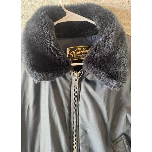 VTG Timber King Waist Flight Jacket Navy Mens Large Rare!! FREE SHIPPING image 2