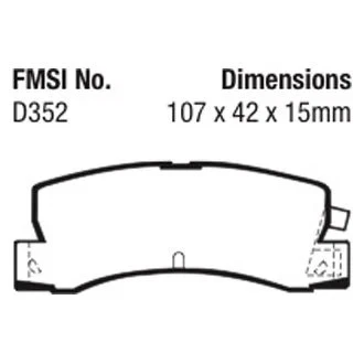 For Toyota Corolla 1987-2012 EBC DP4629R Yellowstuff Rear Brake Pads Foto 2 de 3