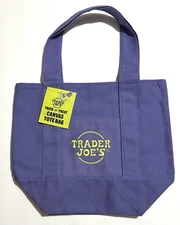 Trader Joe’s Halloween Mini Canvas Reusable Bag: Purple with Green/Yellow Logo
