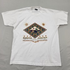Vintage Florida Graphic Tee Fruit Of The Loom Made In USA 90s Tribal Art L Beach