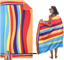 Large Beach Towel 71" x 39" Oversized Lightweight Compact Quick Dry Towel Swim