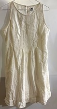 Old Navy White Solid Pleated 100% cotton Sleeveless A-Line Knee Dress Women’s M
