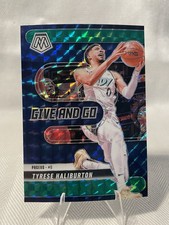 2024-25 Panini Mosaic Tyrese Haliburton Give And Go #10 Green Mosaic Prizm