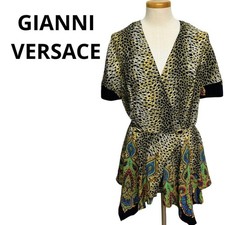 USED GIANNI VERSACE TUNIC, LEOPARD PRINT, SIZE 44 GOOD
