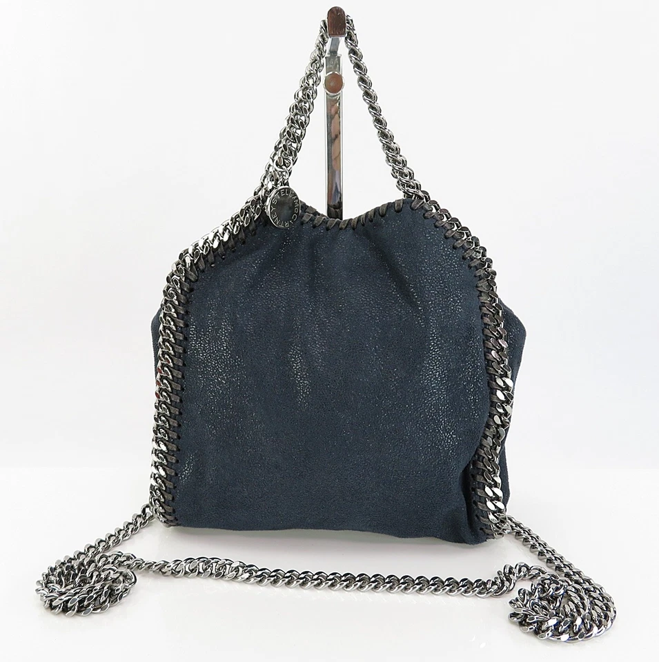 Auth STELLA McCARTNEY Falabella Blue Fabric 2-Way Shoulder Bag Purse #62019 - Image 2 of 4