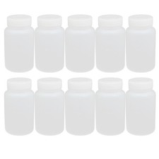 10pcs 250ml PE Plastic Wide Mouth Liquid DIY Storage Bottle Container White