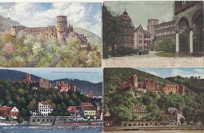 914022) Lot of 4 Postcard Heidelberg 