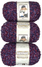 Bernat SOFT BOUCLE Yarn #26430 ROYALTY SHADES 5 oz. - Lot of 3