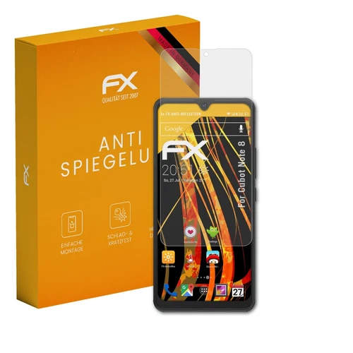 atFoliX 3x Displayfolie für Cubot Note 8 Schutzfolie matt&stoßfest Folie