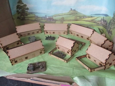 JB SCENERY 8 15mm Bungalows Scenery Buildings MDF Laser cut Flames of war etc