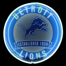 Detroit Lions Neon Sign / NFL Football Signs Mens Gifts Sports Man Cave Garage