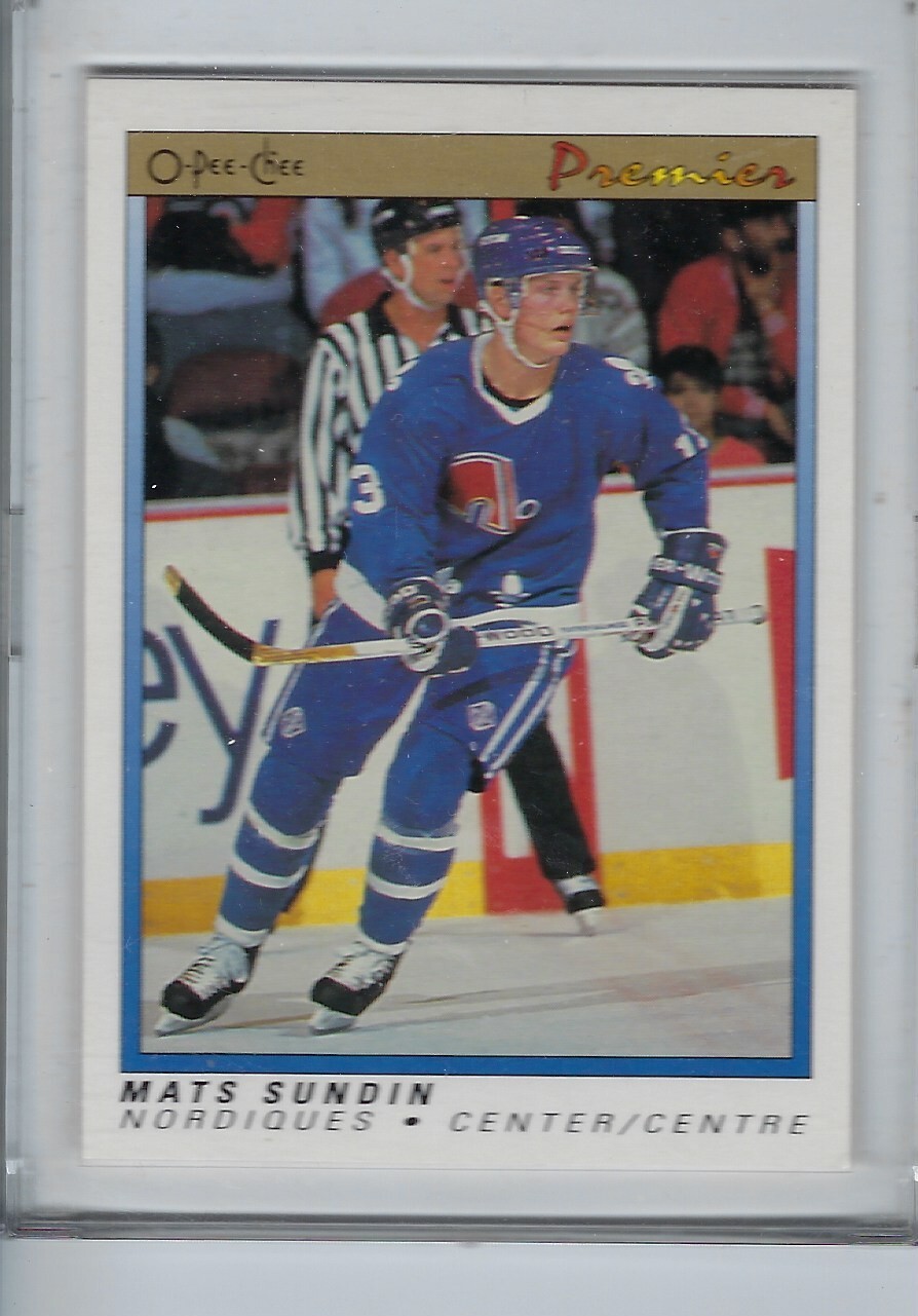 MATS SUNDIN ROOKIE 1990-91 OPEECHEE PREMIER #114 MAPLE LEAFS NORDIQUES
