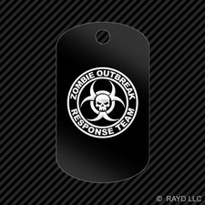 Zombie Outbreak Response Team Keychain GI dog tag engraved many colors