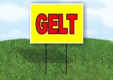 GELT Yellow Red 18x24 in Yard Road Sign w/ Stand