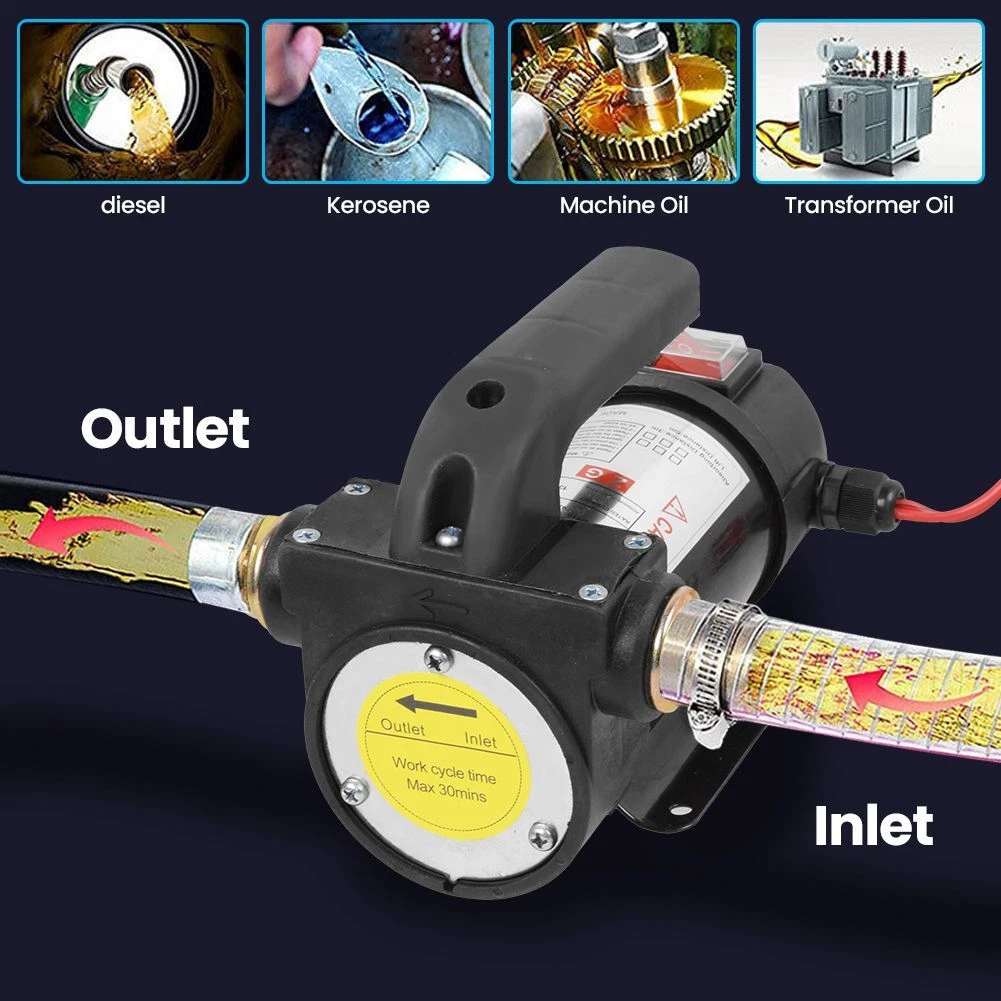 12V 260W Portable Diesel Electric Fuel Transfer Pump Oil Dispenser Self Priming - Picture 6 of 12