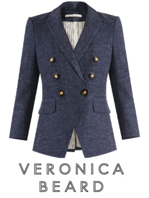 VERONICA BEARD Dickey Jacket Womens sz 8 Navy Blue Wool EMPIRE NWT