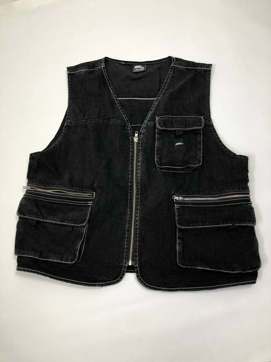 No Fear Work Army Y2K Black Avant Garde Rare Vest