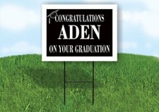 ADEN CONGRATULATIONS GRADUATE 18 in x 24 in Yard Sign Road Sign with Stand