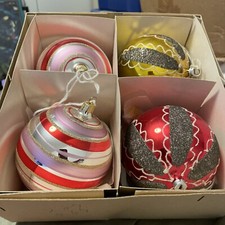 Glass Large Christmas Ornaments Set Of 4
