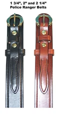 AMISH HAND CRAFTED POLICE DUTY BELT 2 1/4" RANGER BELT 13oz BLK / BRN 30" - 50" 