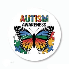 RAINBOW BUTTERFLY AUTISM AWARENESS STICKERS FAVORS ENVELOPE SEALS LABELS