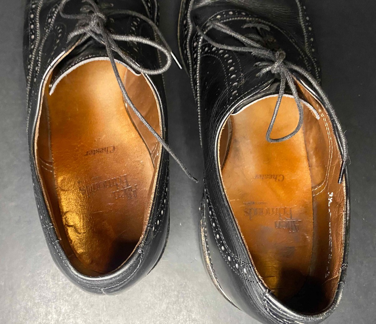 Allen Edmonds Chester Dress Shoes Mens 12 D Black Leather Wingtip Oxfords 1903 Allen Edmonds 1903 Chester Black Leather Wingtip Dress  main image 4