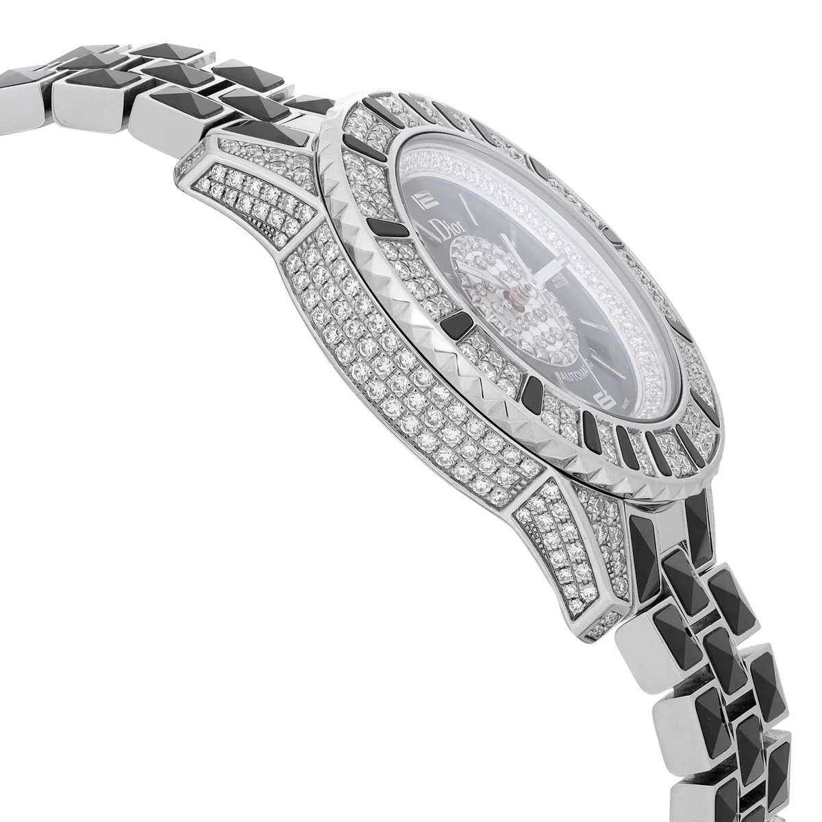 Dior Christal 33mm Steel Ceramic Diamond Black Dial Automatic