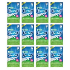 DenTek Triple Advanced Clean Mouthwash Blast Floss Picks, 75 Count, (Pack of 12)