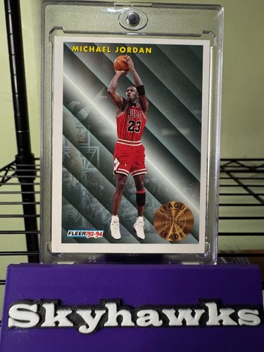 Fleer Basketball 93-94 MICHAEL JORDAN League Leader Chicago Bulls #224 HOF GOAT - Foto 3 di 4