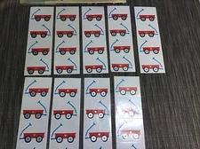 1993 Vtg Mrs Grossman’s Heart Red Wagon Stickers 9 Sheets 36 Stickers