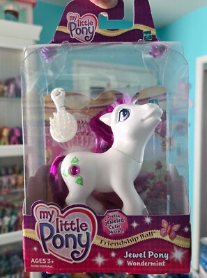G3 My Little Pony WONDERMINT Mint In Box! 2004 Jewel Cutie Mark White Earth Pony