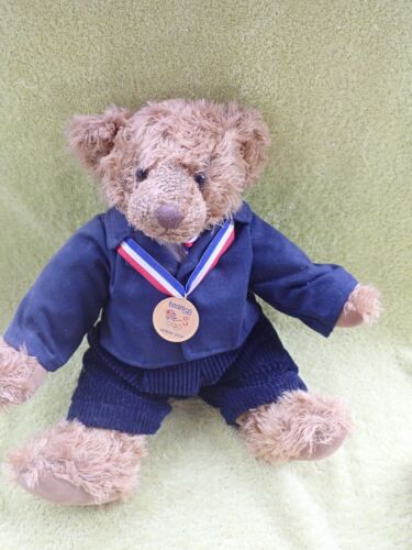 Russ Team GB Athens Olympic Teddy Bear 2004 - complete with medal approx 10"  - Afbeelding 1 van 9