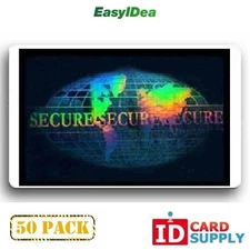 QTY: 50 | Adhesive Holographic Overlay for Standard Size ID Cards | Secure Globe