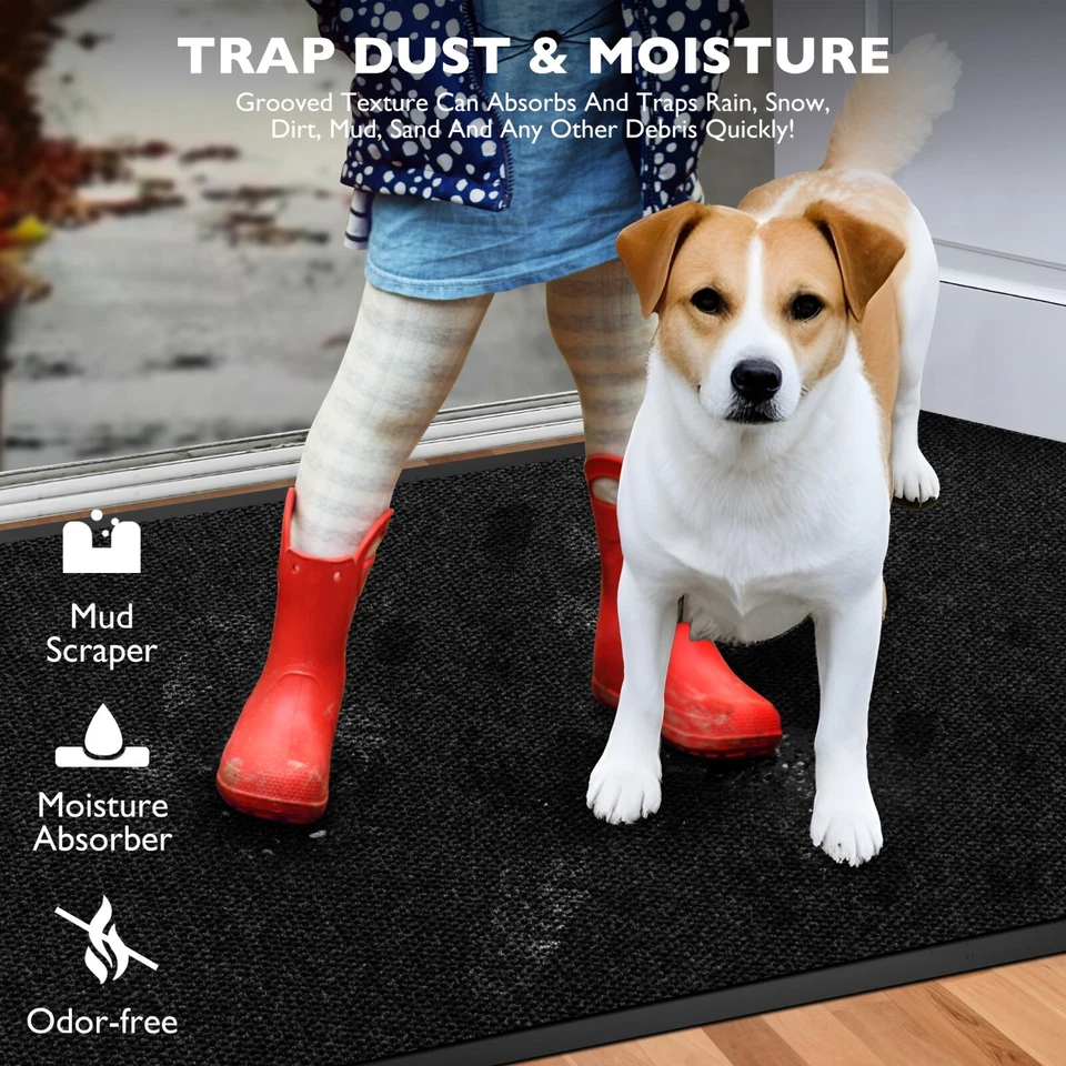 Commercial Entrance Door Mat Heavy Duty Floor Mats Industrial Non Slip Rug Black - Image 2 of 4