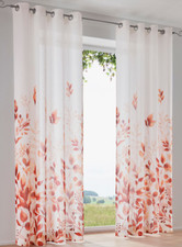 881599 Heine home Dekostore Vorhänge Vorhang Gardinen weiß rot orange NEU