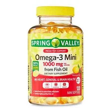 Spring Valley Omega-3 Mini Softgels 1000 mg from Fish Oil, 120 ct