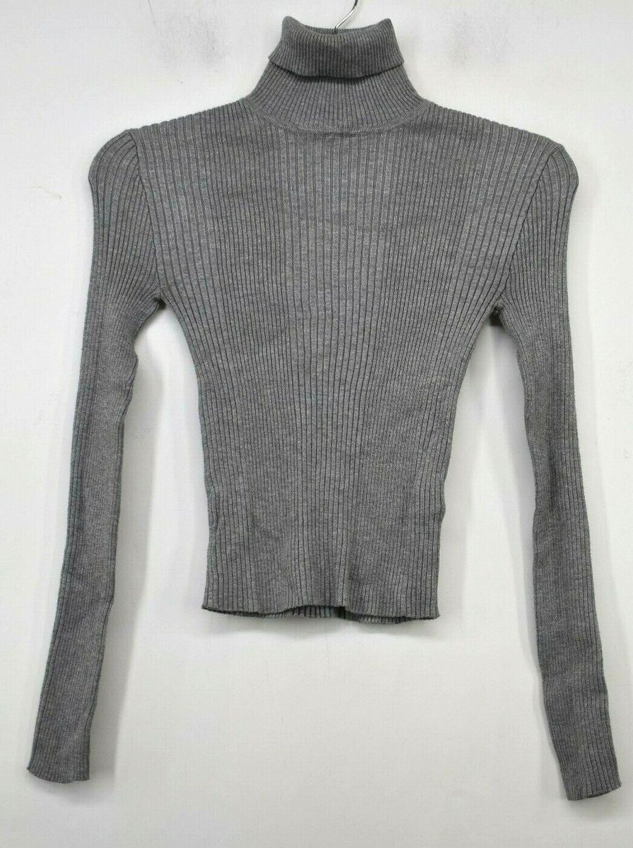 Forever Womens Gray Turtle Neck Comfort-Fit Long Sleeve Pullover Sweater 21  S