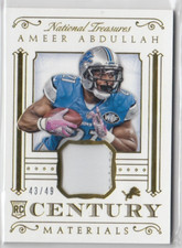 2015 Panini National Treasures Century Materials Prime #CMAA Ameer Abdullah /49
