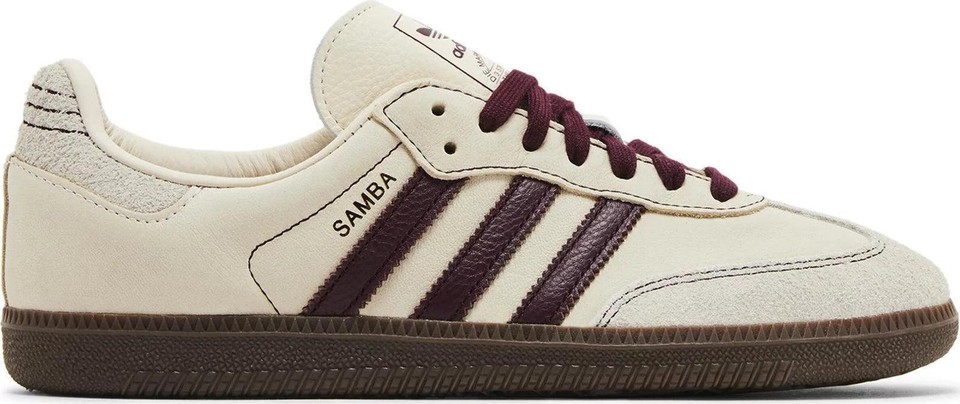 adidas Samba OG Wonder White Maroon W for sale | eBay