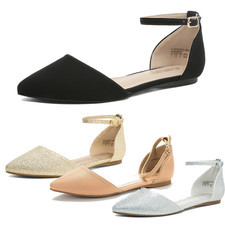 Women Casual Pointed Plain Ballet Comfort Soft Slip On Flats Shoes