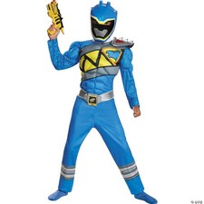 Disfraz Oficial Power Rangers Azul para Niño Azul Dino Carga Mediana