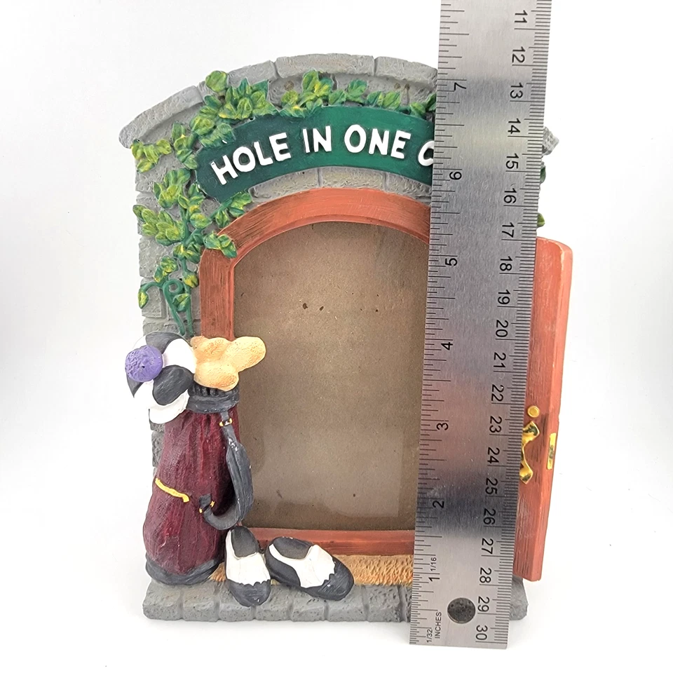 Marco de fotos pintado a mano de resina “agujero en uno” de novedad Foto 3 de 3