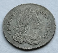 1678/7 Charles II Silver Sixpence Coin